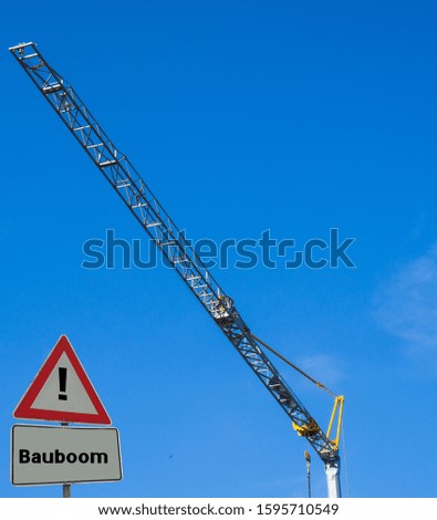 Sign Construction Boom german "Bauboom"