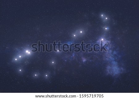 Scorpio Constellation stars in outer space. Zodiac Sign Scorpio constellation stars. Elements of this image were furnished by NASA 