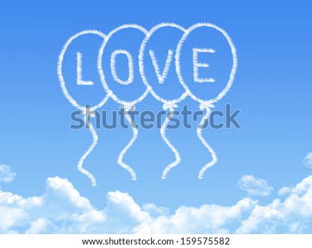 Cloud shaped as Love Message