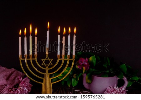 Jewish festival of lights holiday symbol Hanukkah menorah Hanukkah