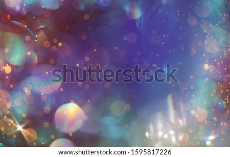 Christmas and New Year holidays background. Glitter lights backdrop. Winter season. Text space.