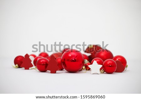 Christmas and New Year decorations on white background