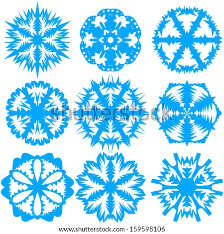Set of snowflakes,  illustration.
