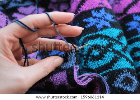doubleface knitting with norwegian pattern