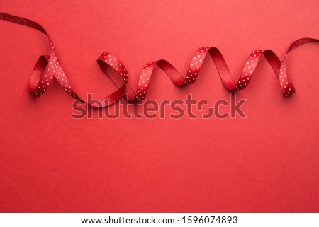    Christmas red lace on red background.                            