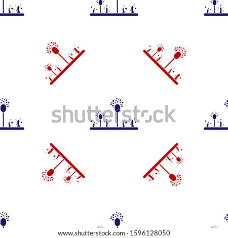 Blue and red Mold icon isolated seamless pattern on white background.  Vector Illustration
