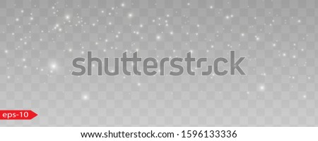 Seamless realistic falling snow or snowflakes. Isolated on transparent background - stock vector. Royalty-Free Stock Photo #1596133336