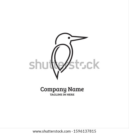 kingfisher bird is rare in Australia Asia, very suitable for the emblems of airlines and tourism logos