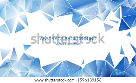 Blue polygonal pattern. Shards of ice Abstract geometric background. Vector illustration