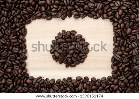 Coffee beans in shape of Japan flag.