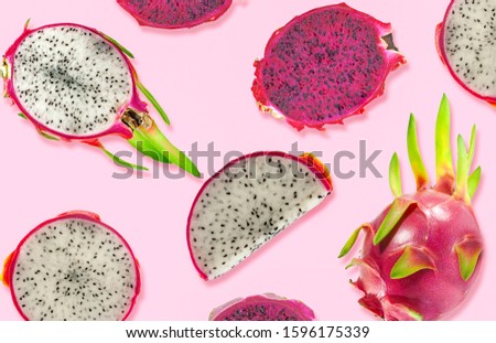Dragon fruits or pitahaya fruits isolated on white background