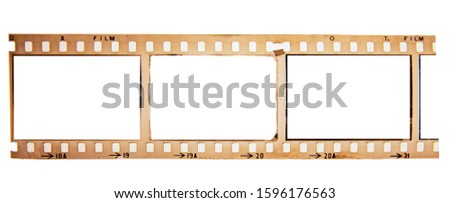 Panorama of (35 mm.)Old film frame.With white space.film camera. Royalty-Free Stock Photo #1596176563