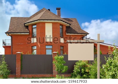 Billboard on the background of the house