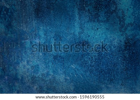 Grunge navy dark blue abstract texture background. Blue paint on old vintage concrete stucco wall surface with grain pattern for template banner graphic creative art card design, backdrop, wallpaper
