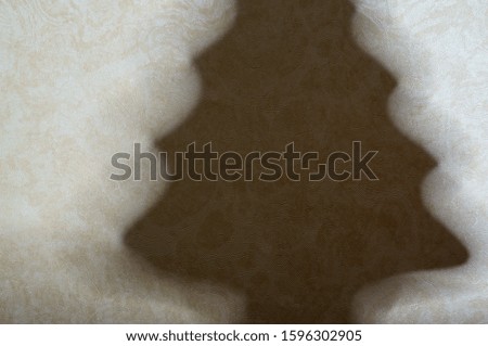 Silhouette of a Christmas tree shadow on the wall. Photograph a variety of shadows.