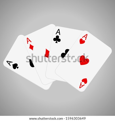 Illustration of playing cards for poker.