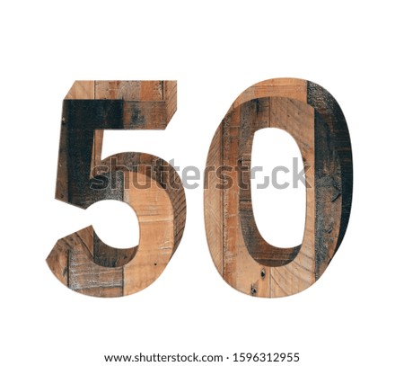 50 3D number sign in wood
