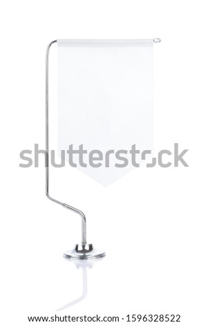 Flag of empty table on white background, suitable for your design, mockup