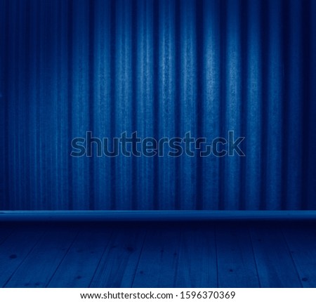 grunge interior toned in trendy Classic Blue color of the Year 2020