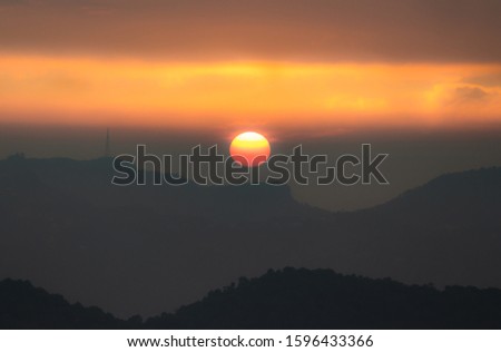 Glowing sunrise in Bir&Billing located in Himachal Pradesh, India. Blend of nature's colours is not just eye pleasing its heart warming as well. Natural landscape. Travel photography in India. - Image