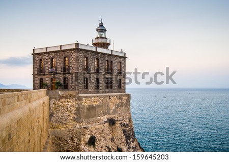 lighthouse in Melilla, Spain Royalty-Free Stock Photo #159645203