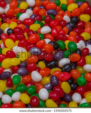 Assorted jelly beans. Colorful image great for backgrounds. Far shot. jelly candies