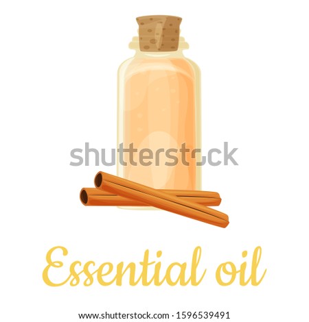 Cinnamon essential oil bottle isolated illustration, vector clip-art.