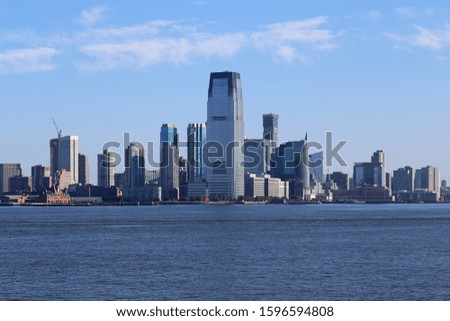 A view of the skyline of Jersey City, New Jersey.