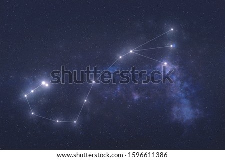 Scorpio Constellation stars in outer space. Zodiac Sign Scorpio constellation lines. Elements of this image were furnished by NASA 
