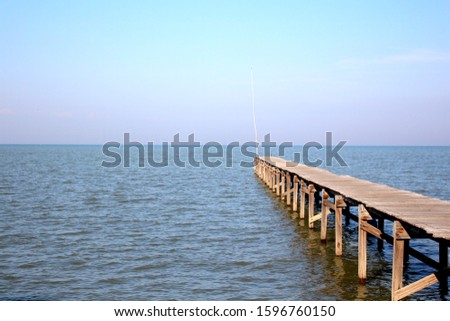 Corner of old wooden bridge with copy space using as wallpaper concept.