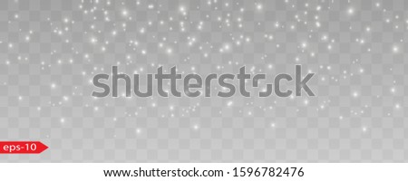 Seamless realistic falling snow or snowflakes. Isolated on transparent background - stock vector. Royalty-Free Stock Photo #1596782476