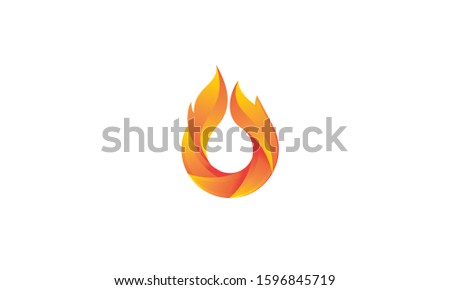 3d fire logo stock image