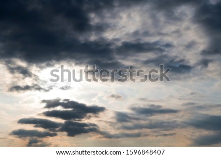 Overcast sky with dark clouds background.