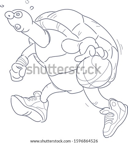 turtle the basketball player, coloring book for fun