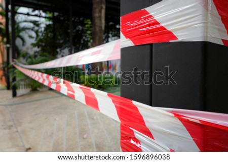 red and white tripe tape on. Realistic red and white danger tape.Danger tapes set for Hazard or Danger protect people from Hazard area.Red and white tapes collection.