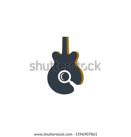Acoustic guitar with negative space magnifying glass