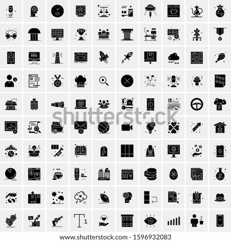 Set of 100 Glyph Universal Business Icons Vector