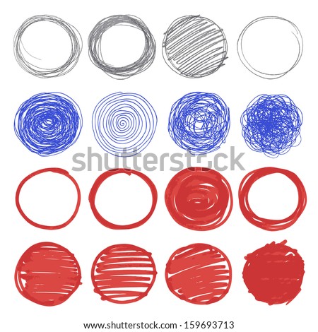 Set of hand drawn circles.  Royalty-Free Stock Photo #159693713