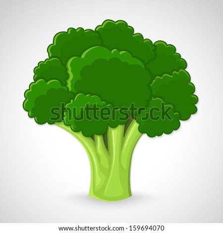 Artistic hand drawn broccoli illustration Royalty-Free Stock Photo #159694070