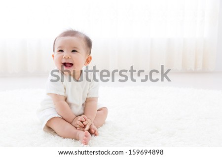 asian baby in the room Royalty-Free Stock Photo #159694898