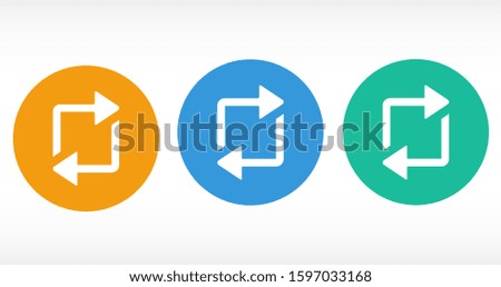 rotation arrow icon vector EPS 10, abstract sign circular motion process flat design, illustration modern isolated badge for infographic, website or app.
