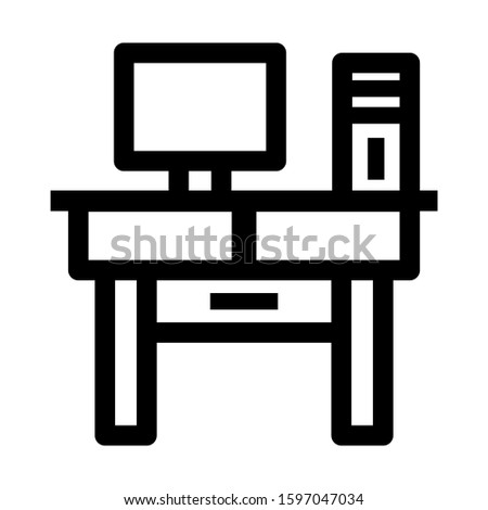 desk table icon isolated sign symbol vector illustration - high quality black style vector icons
