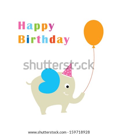 elephant birthday greeting card