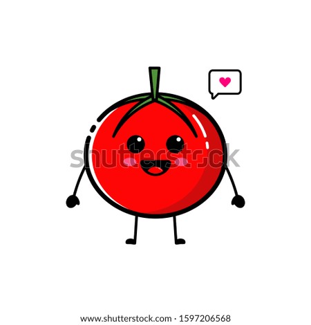 Cute tomato character with flat design style