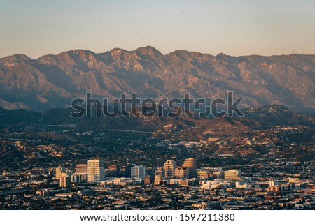 View of Glendale and the San Gabriel Mountains, from Griffith Park in Los Angeles, California