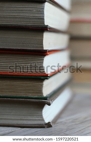 books close up lined up in a row