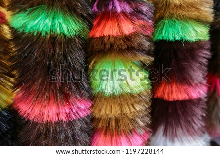 Abstract synthetic fiber. Synthetic fibers that are made into wigs.