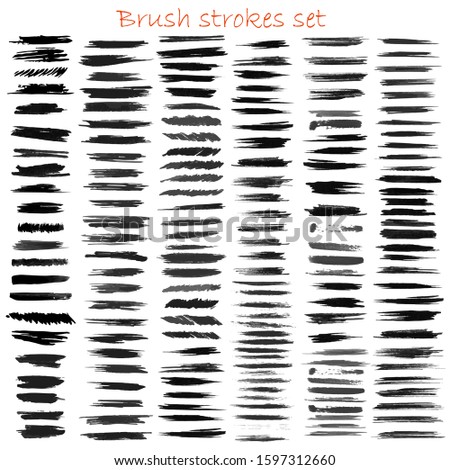 grungy hand made vector brush strokes big set. Elements for design. Eps10