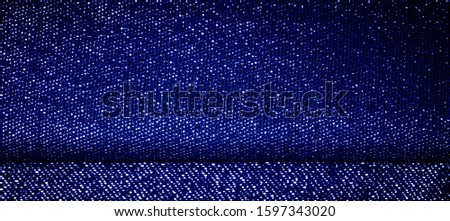 Texture, background, The fabric has a bright blue, aqua, azure color with a metallic silver thread. These fabrics are ideal for any project, wallpaper, all design solutions. and many uses of ships.