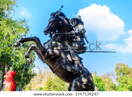Thai King warrior sculpture photo
